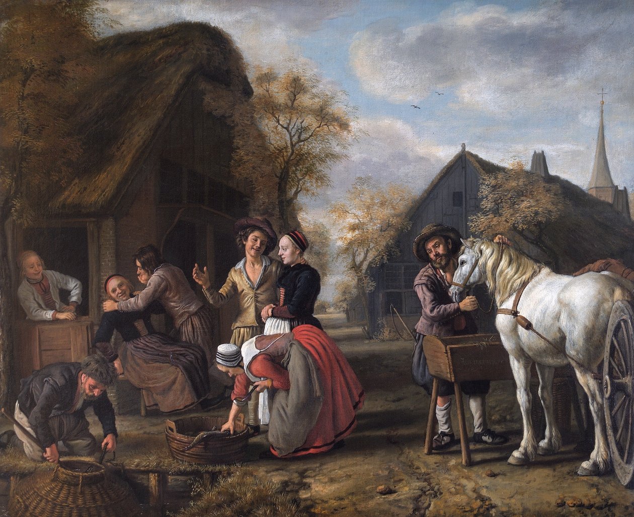 Vesnická scéna od Jan (1620 76) Victors