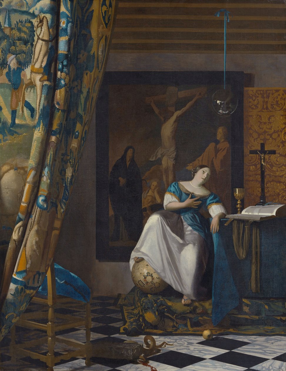 Alegorie víry, kolem 1672-74 (olej na plátně) od Jan (1632 75) Vermeer