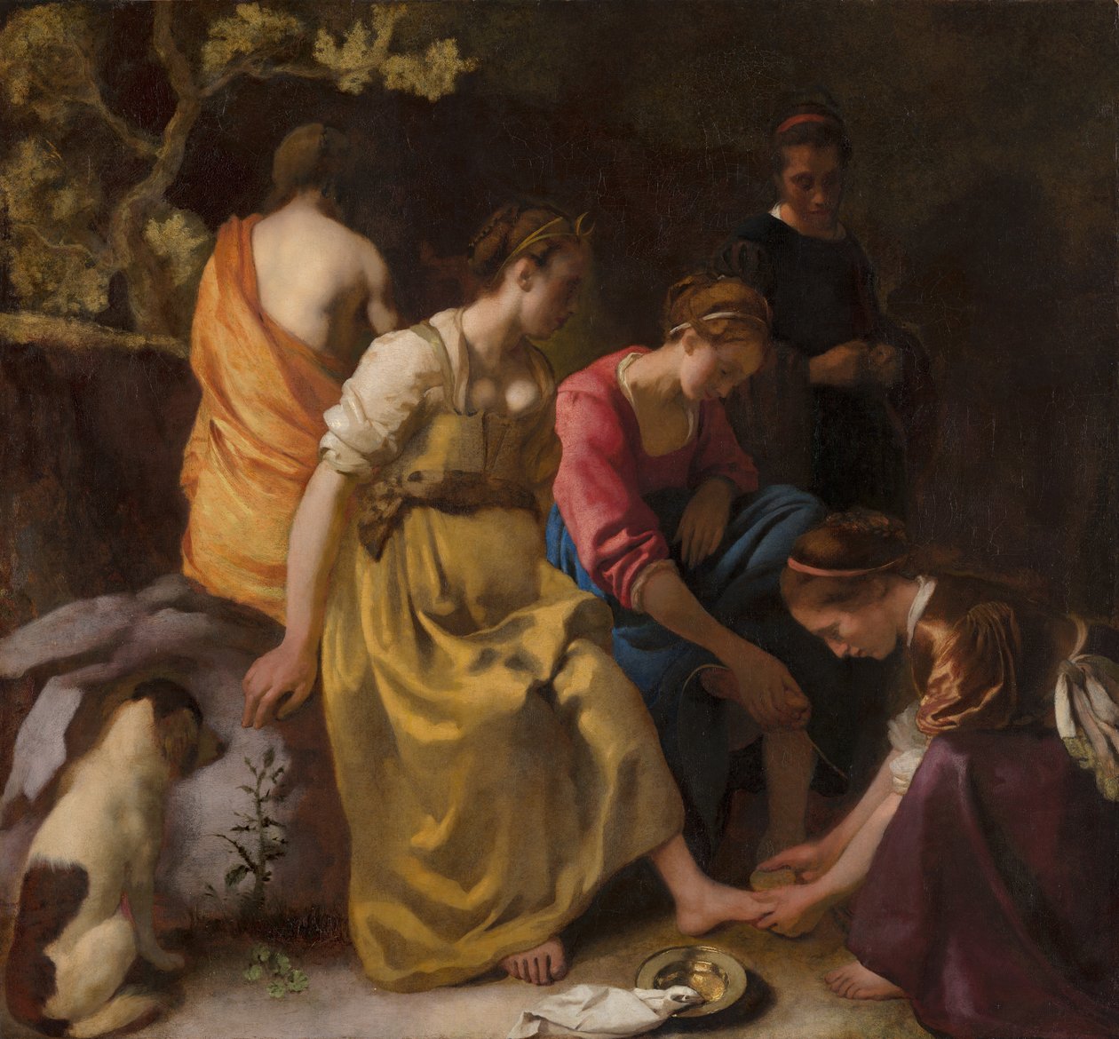 Diana a její společníci, cca 1655-56 (olej na plátně) od Johannes Vermeer