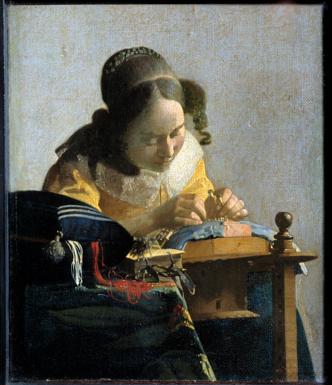 The Lacemaker, n. 1658-1660 (öljy kankaalle) od Jan (1632 75) Vermeer