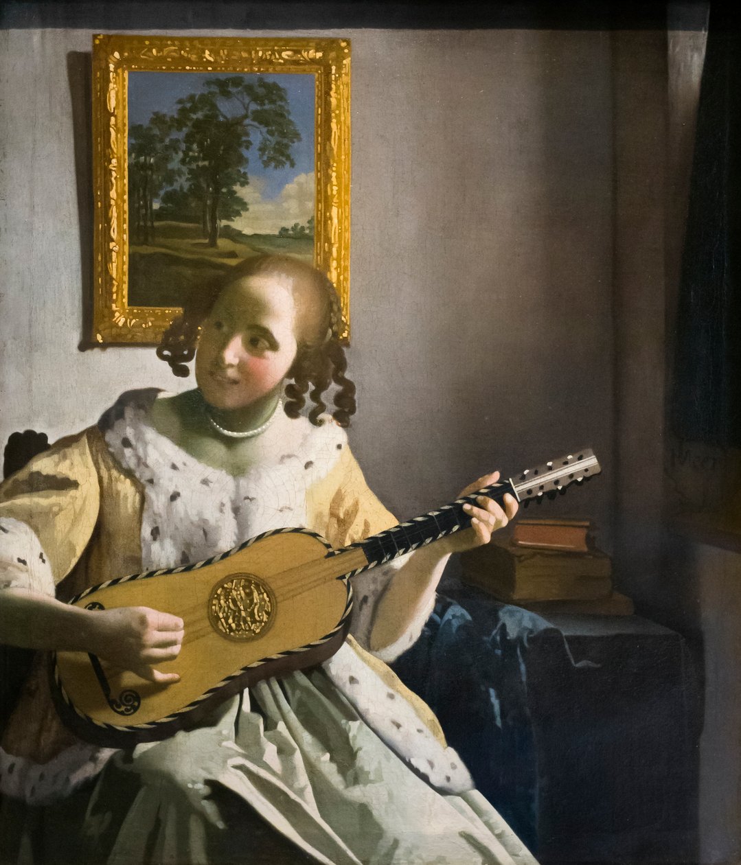 Kytarista, cca 1672 (olej na plátně) od Jan Vermeer van Delft