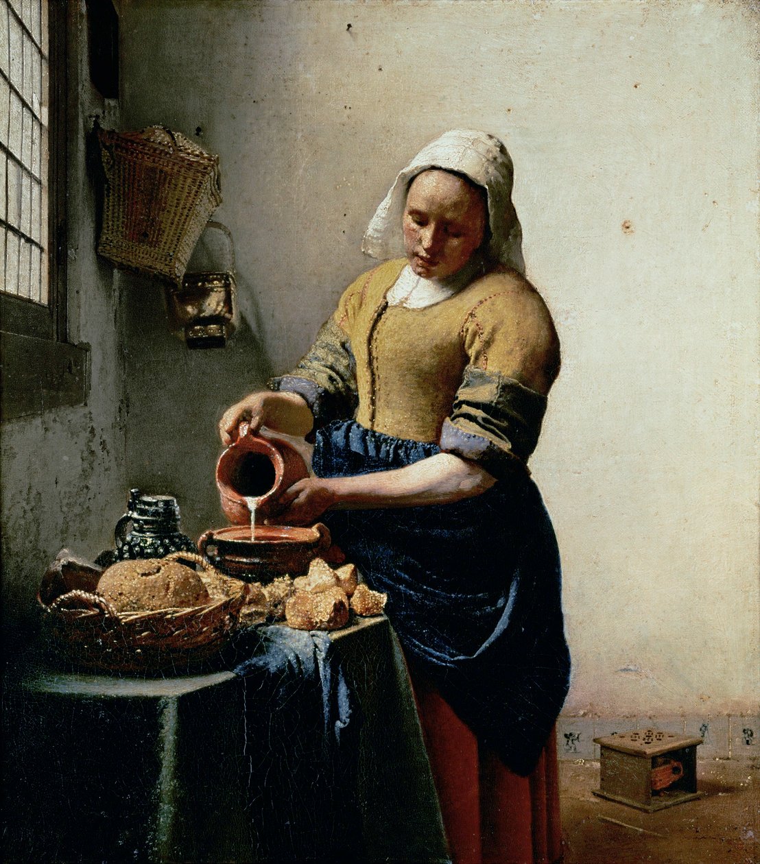 Mlékařka ... (malba na plátně) od Jan (1632-75) Vermeer