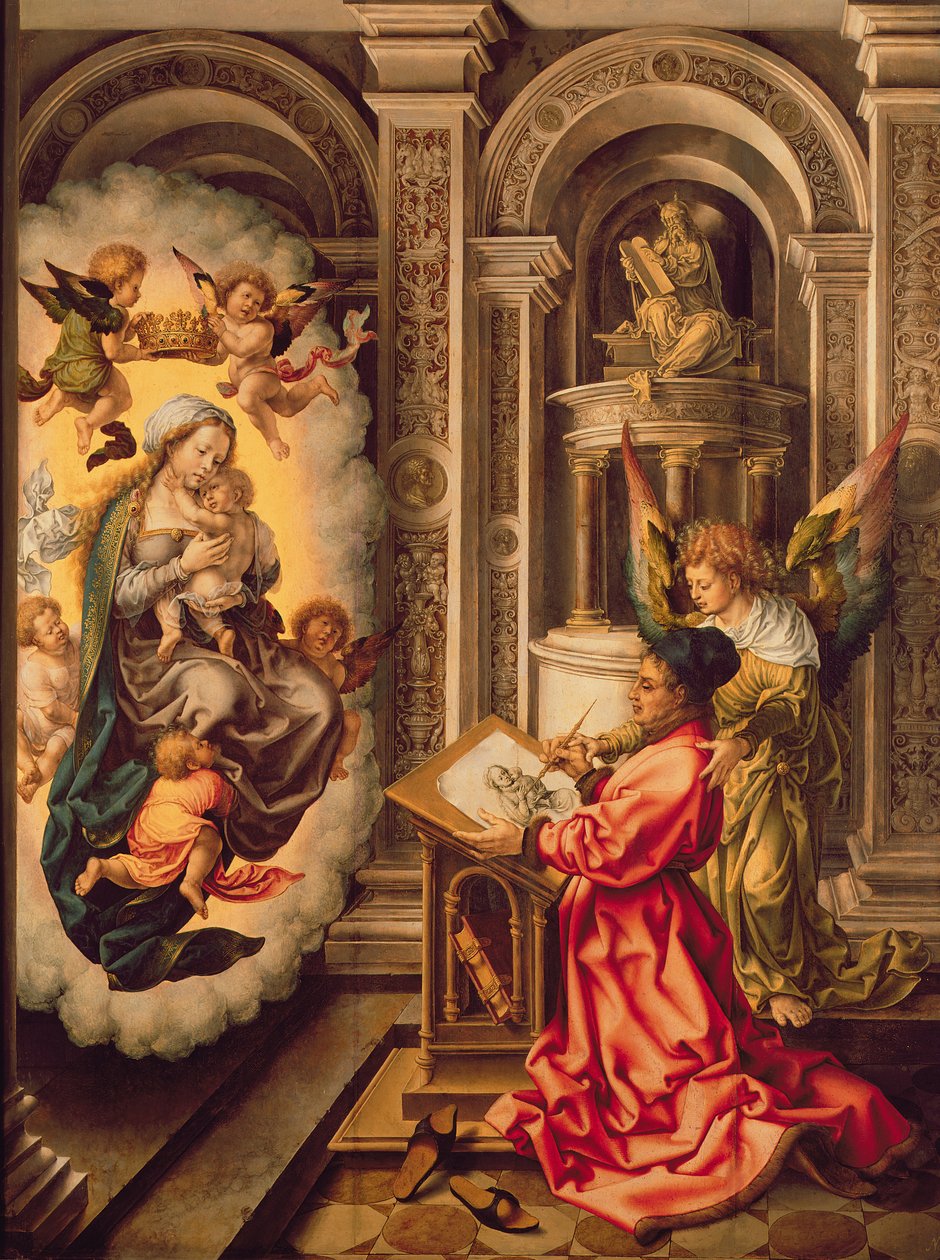 Sv. Lukáš Obraz Panny Marie, kolem 1520 (tempera na desce) od Jan (c.1472 c.1533) Gossaert