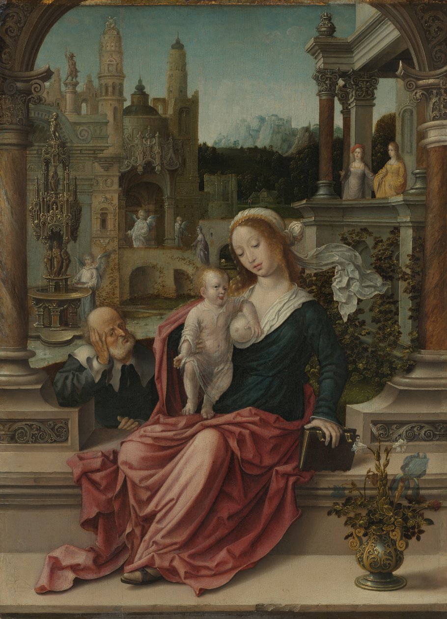 Svatá rodina, kolem 1507-8 (olej na panelu) od Jan (c.1472 c.1533) Gossaert