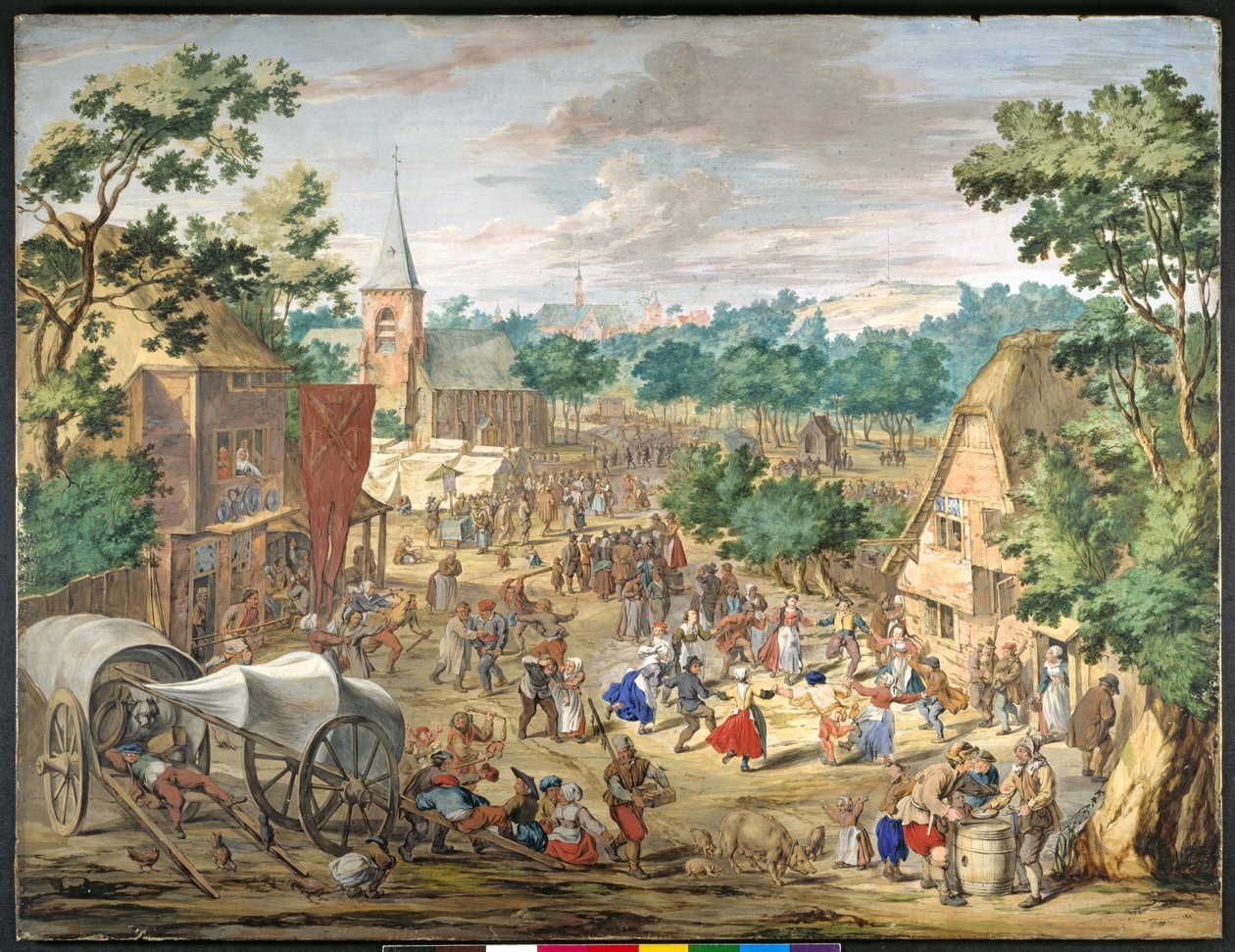 A Kermesse (kvaš na papíře) od Jan (follower of) Brueghel