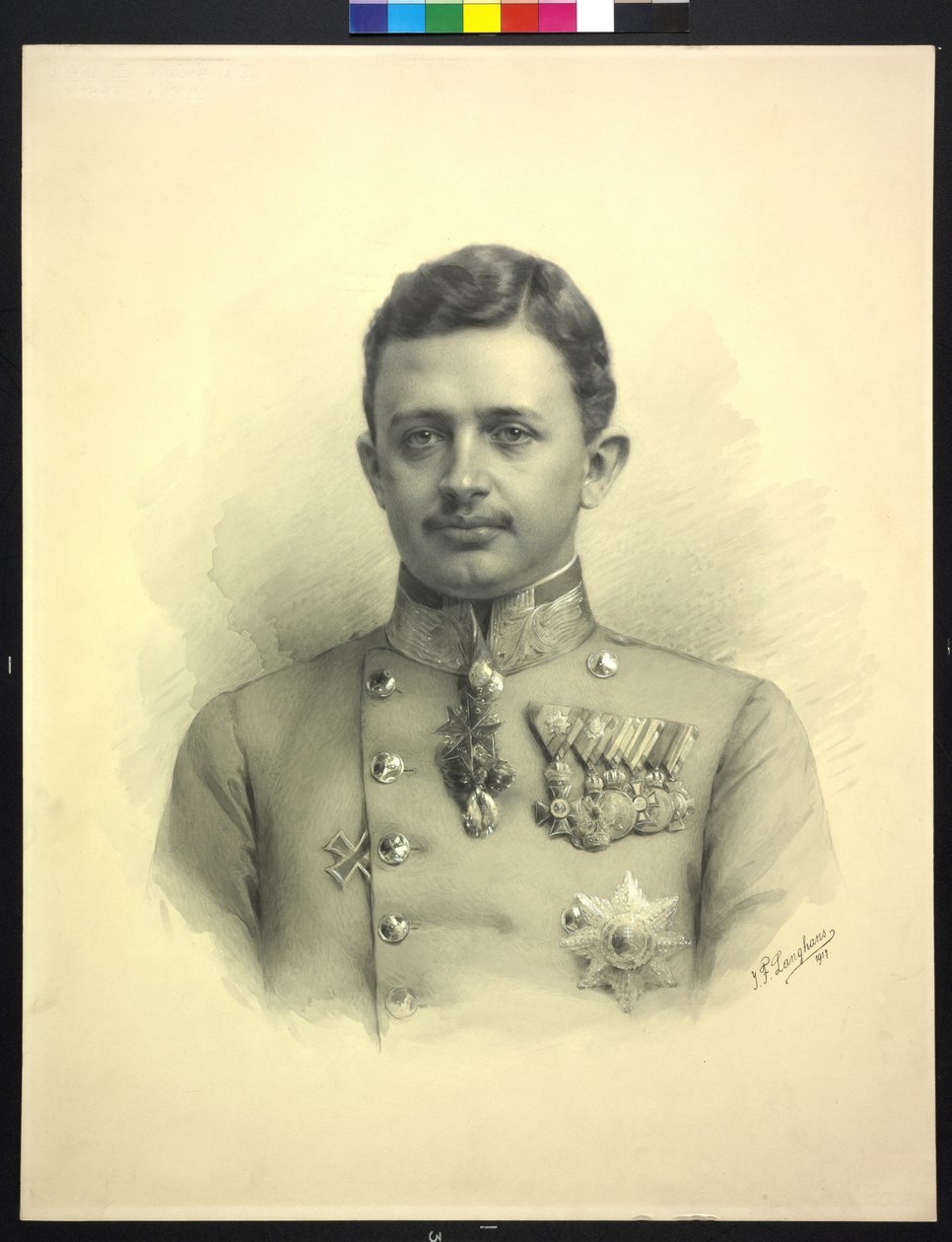 Rakouský císař Karel I. od Jan (studio of) Langhans