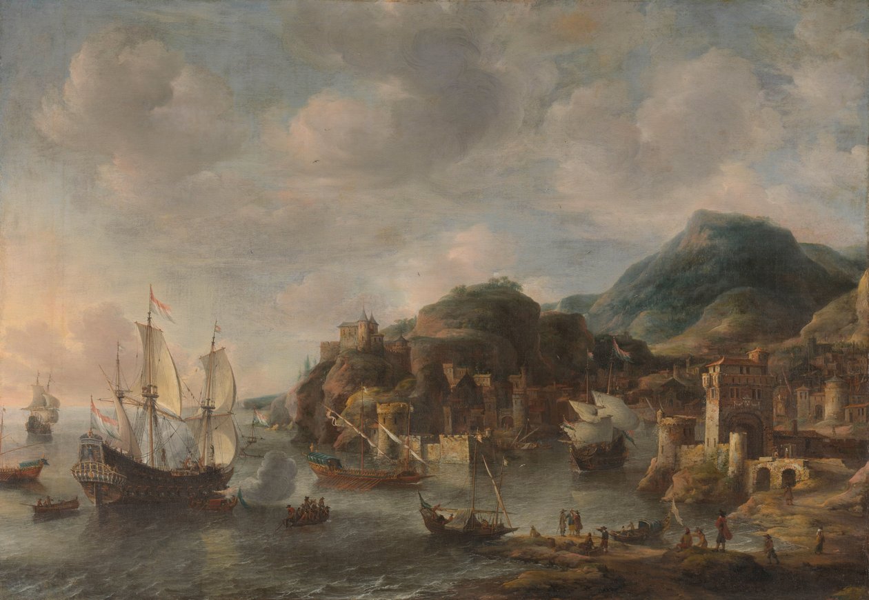 Nizozemské lodě v zahraničním přístavu od Jan Abrahamsz. Beerstraten