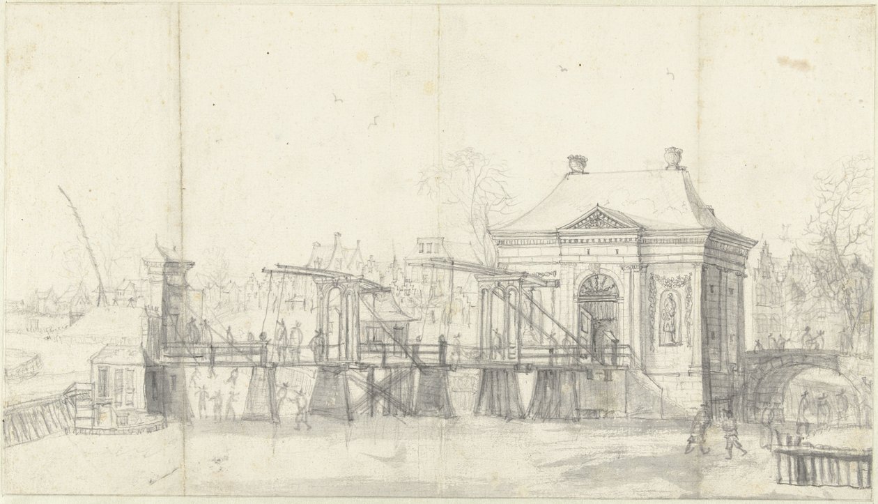Heiligewegspoort v Amsterdamu v zimě od Jan Abrahamsz. Beerstraten