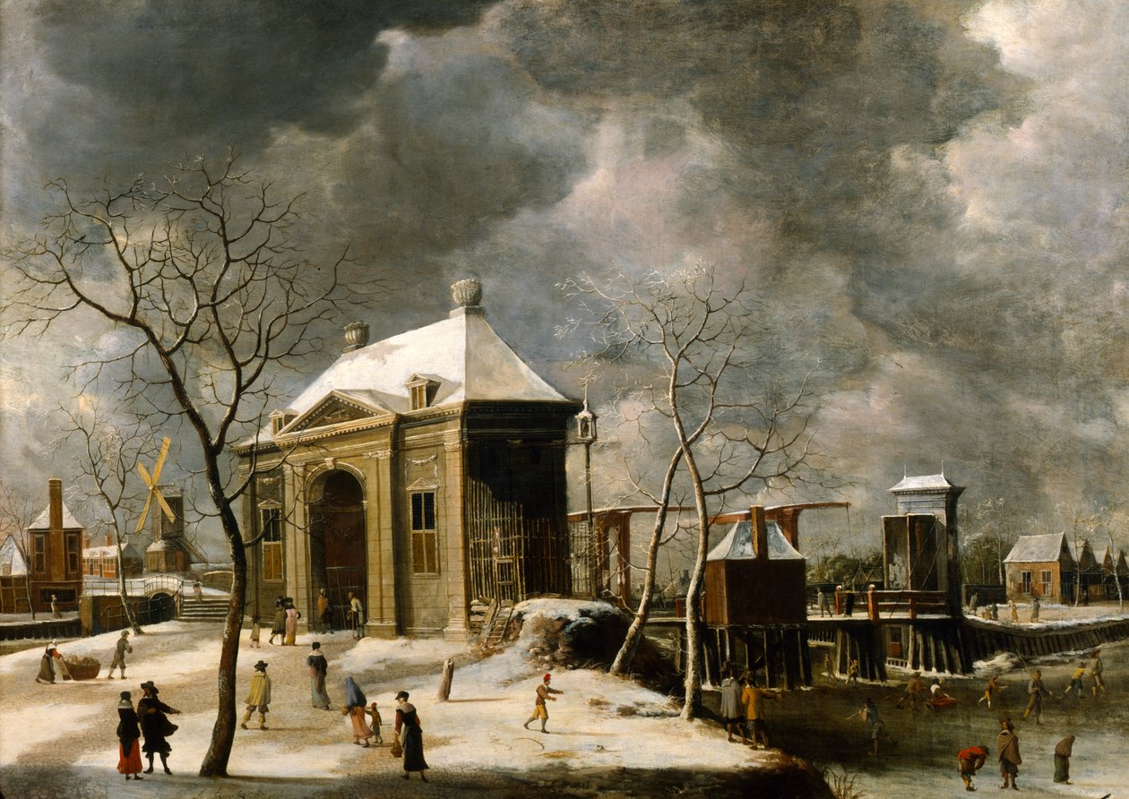 „Předpokládaný pohled na amsterdamskou bránu v zimě“, 1622. od Jan Abrahamsz Beerstraten