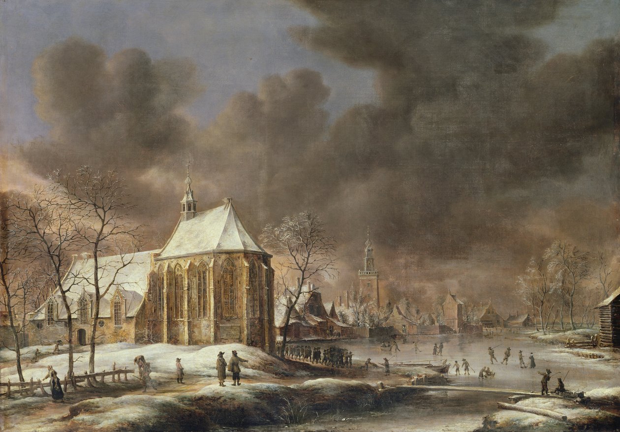 Kostel Nieukoop od Jan Abrahamsz. Beerstraten
