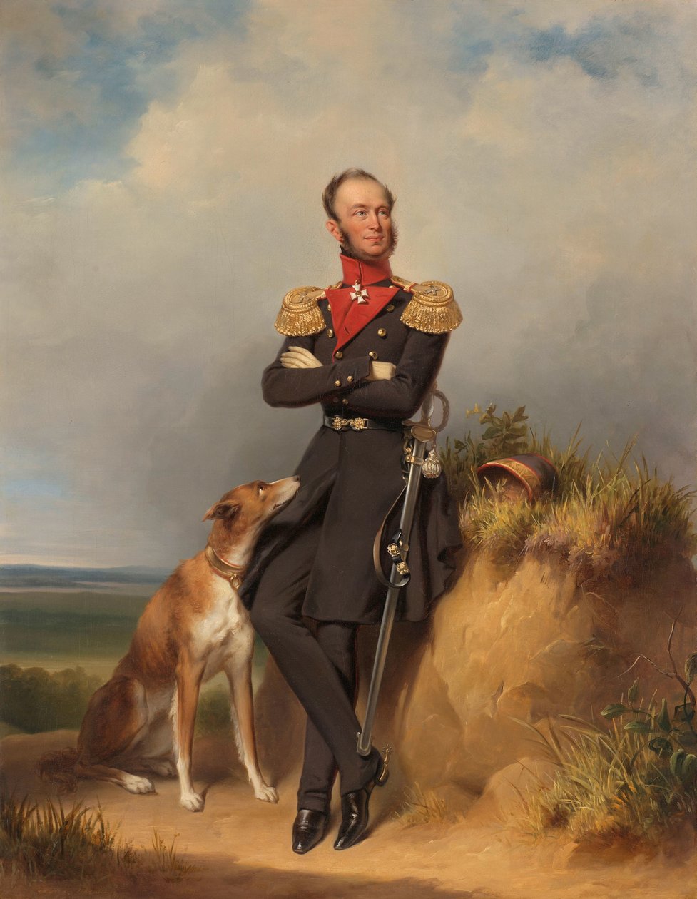 Portrét Viléma II., nizozemského krále Portrét Willema II (1792-1849) od Jan Adam Kruseman