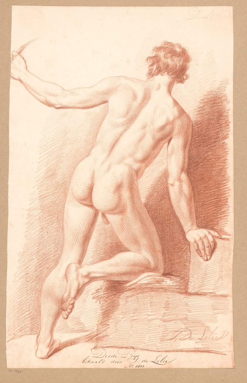 Stojící mužský akt, při pohledu zezadu (3. cena 1811) od Jan Adriaan Antonie de Lelie