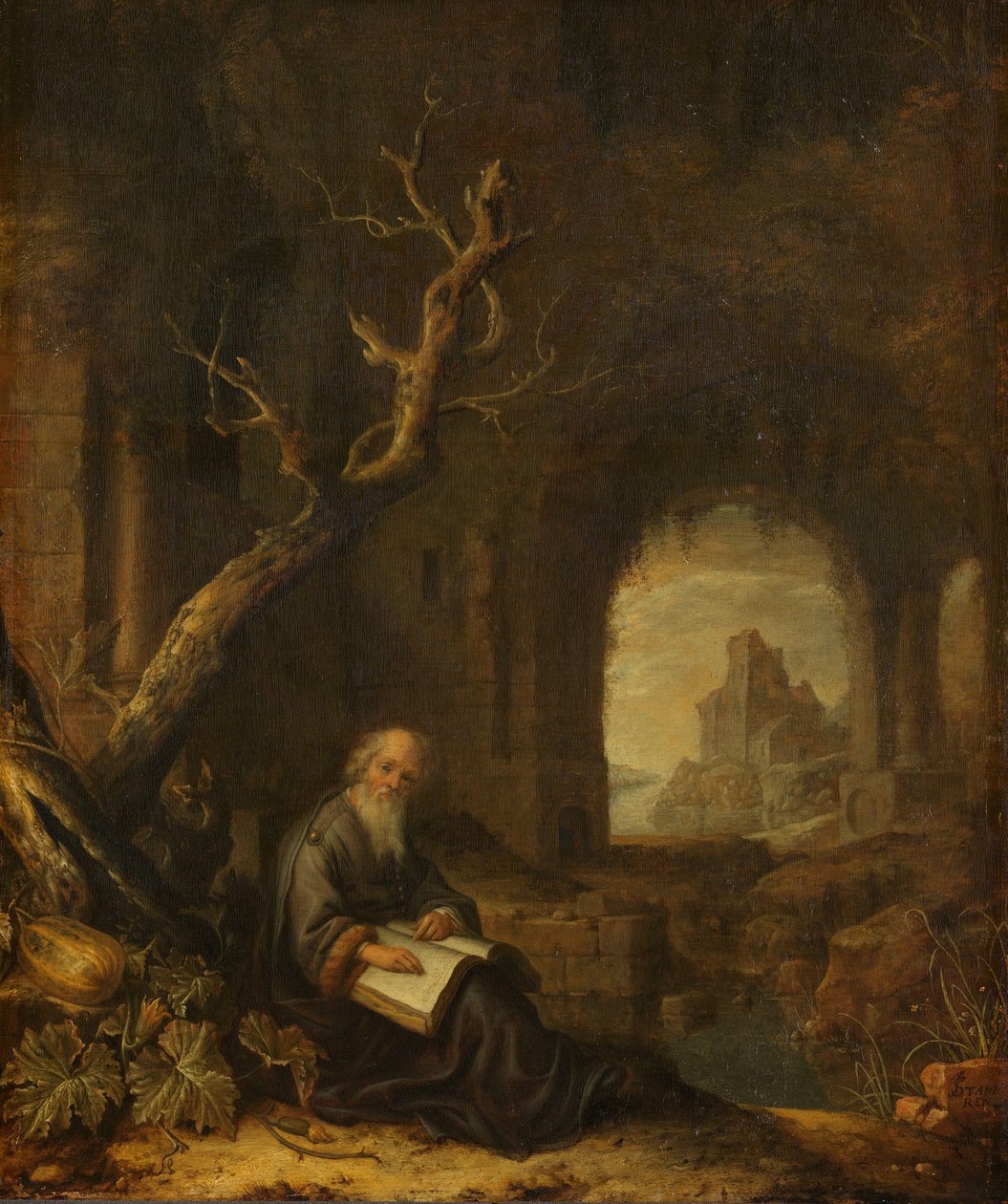 Poustevník v ruinách od Jan Adriaensz. van Staveren
