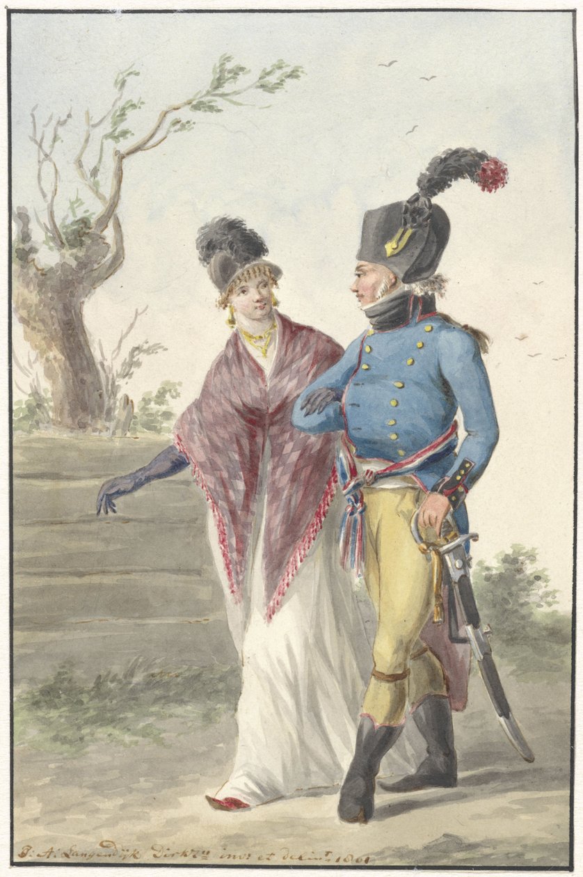 Důstojník džina, 1801 od Jan Anthonie Langendijk Dzn