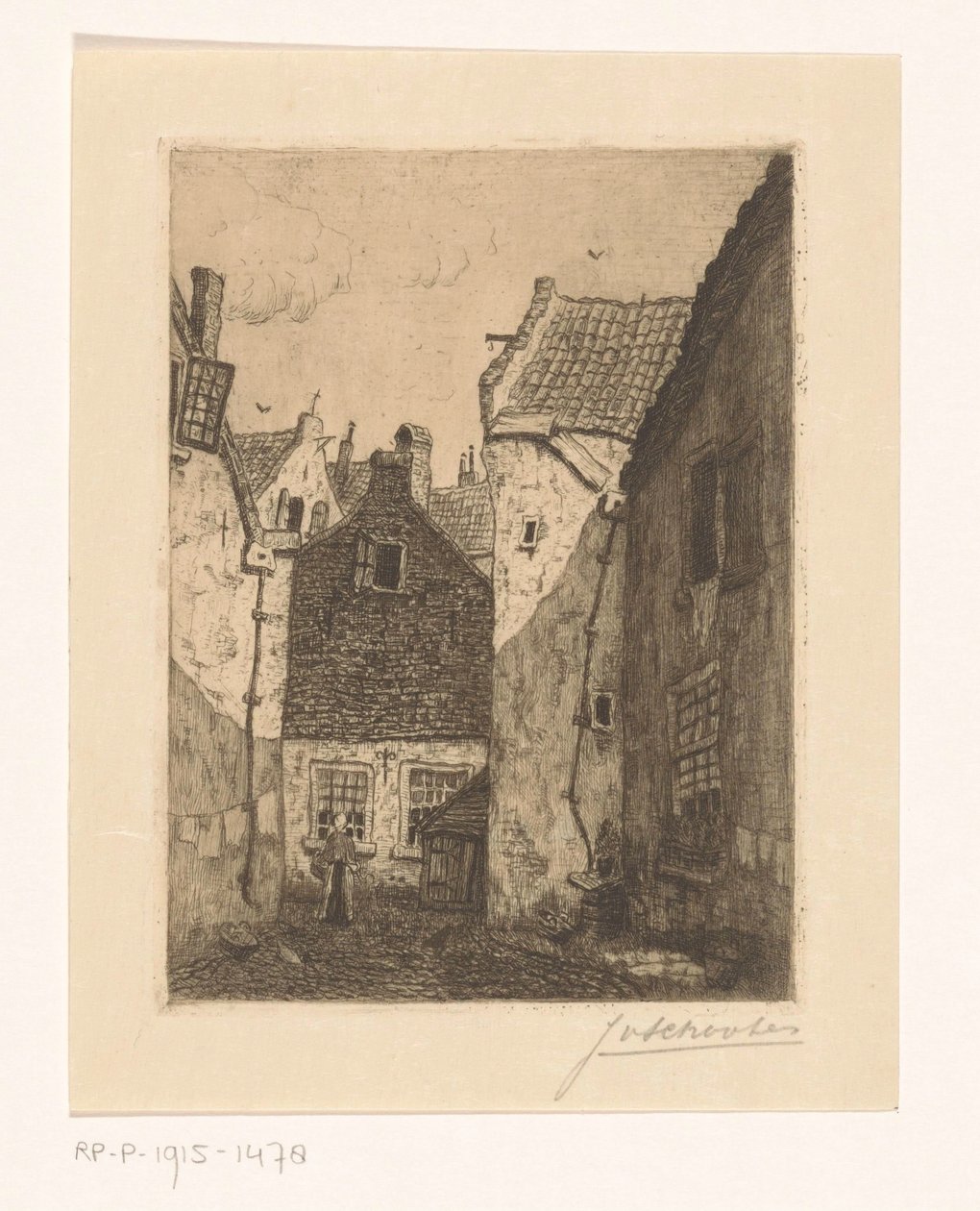 Nádvoří od Jan Antonius van Schooten (signed by artist)