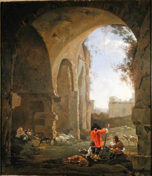Lovci uprostřed ruin od Jan Asselyn