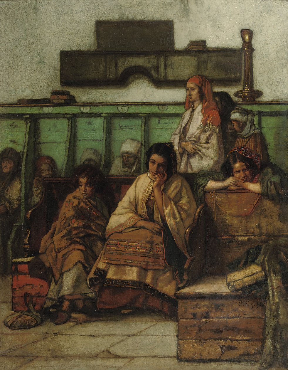 Dámská lavice v pražské synagoze, 1855 od Jan August Hendrik Leys