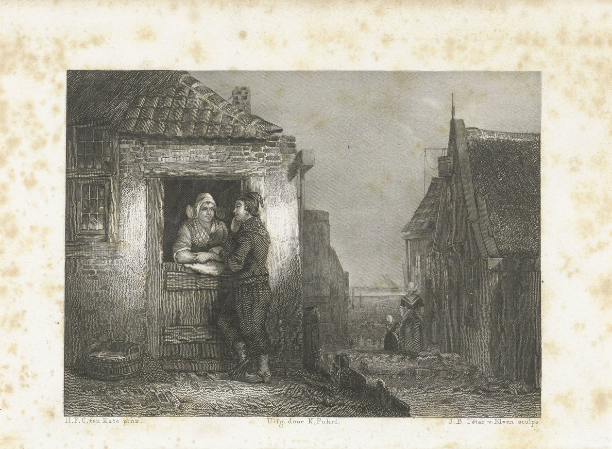 Volendamský pár od Jan Baptist Tetar van Elven