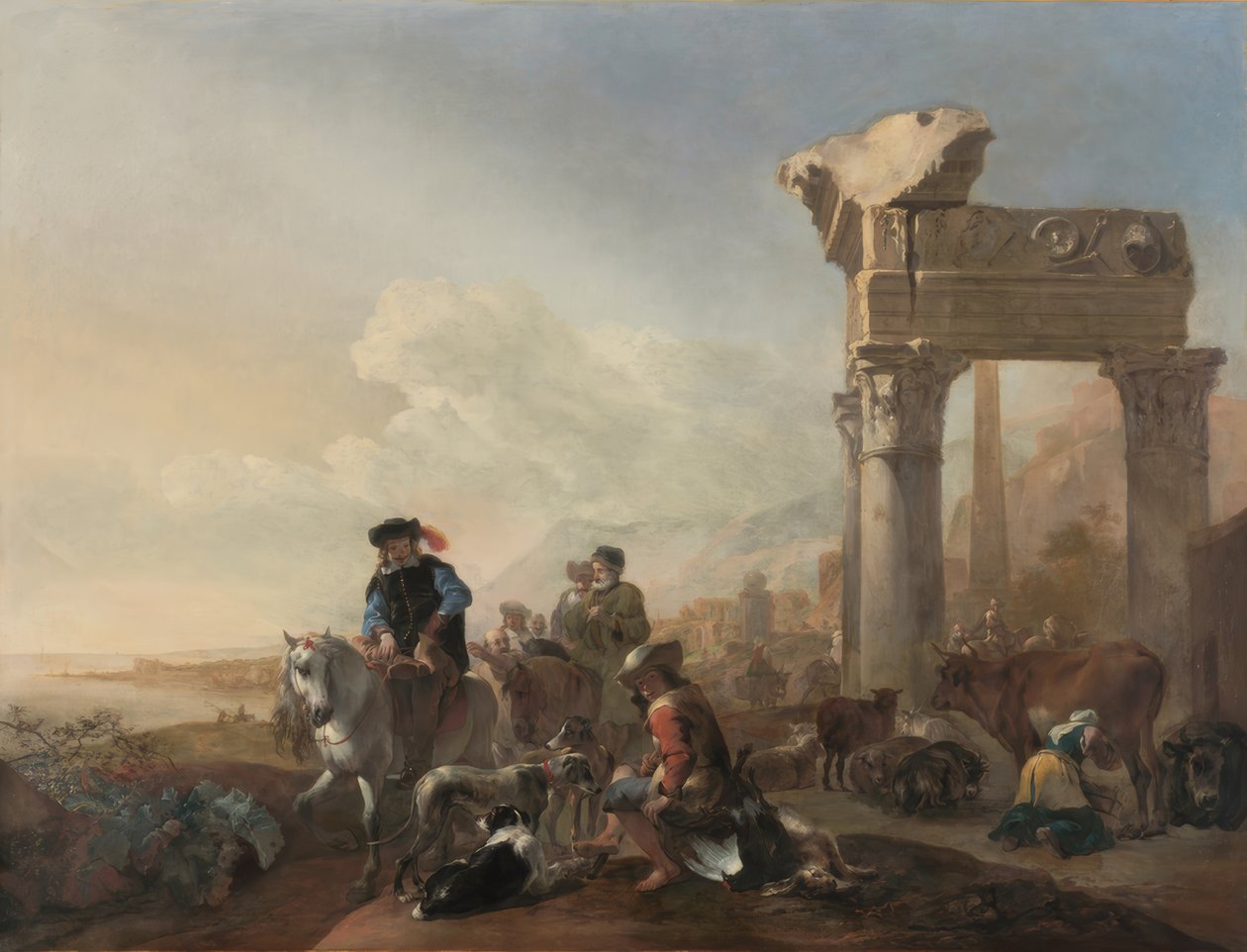 Jan Baptista Weenix / "Lovci u zříceniny", 1648 od Jan Baptist Weenix