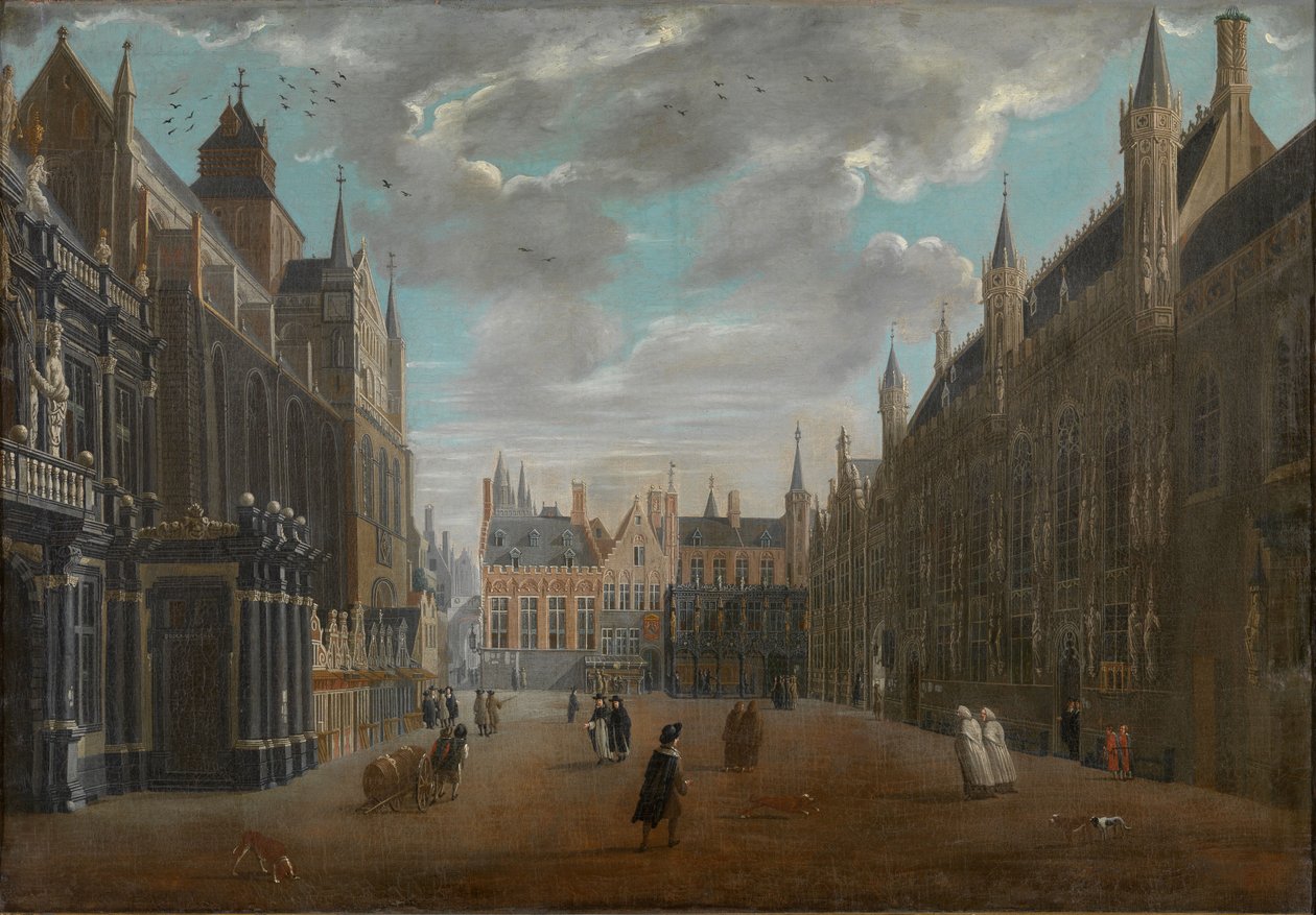 Náměstí Burg v Bruggách, 1696. od Jan Baptist van Meunincxhove