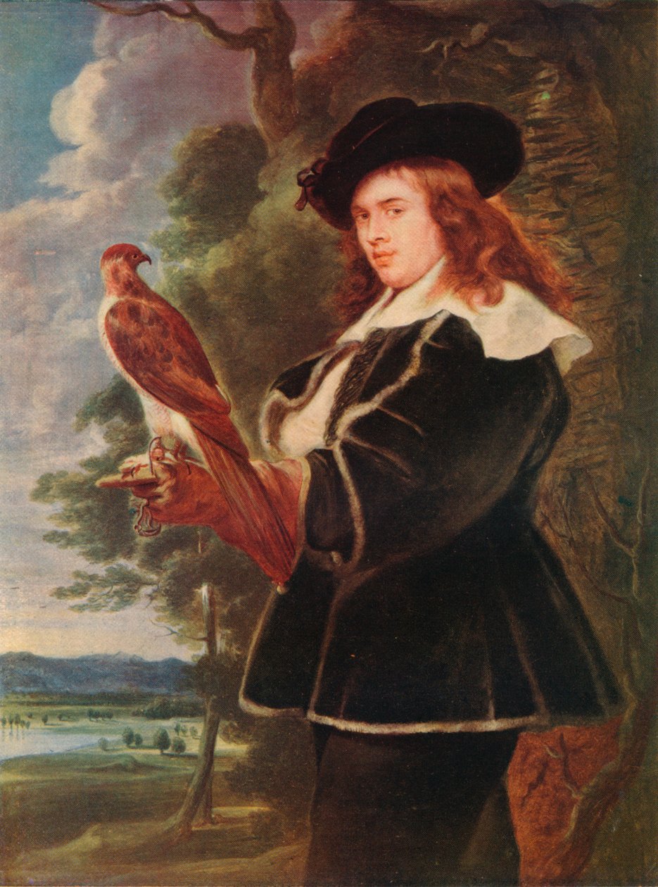Mladý muž se sokolem, c1630 od Jan Boeckhorst