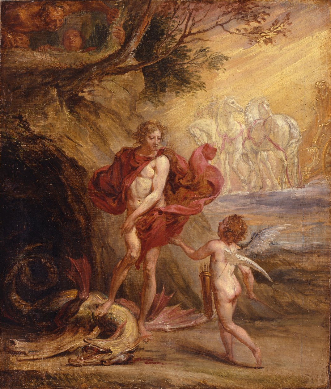 Apollo a Python (olej na plátně) od Jan Boeckhorst