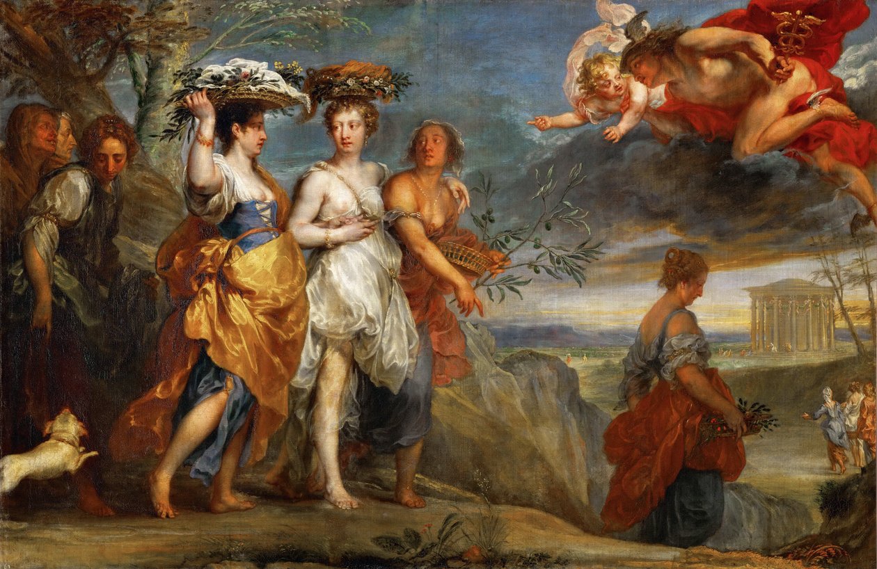 Mercure rencontre Herse - Merkur se setkává s Herse - Jan Boeckhorst (1604-1668). Olej na plátně od Jan Boeckhorst
