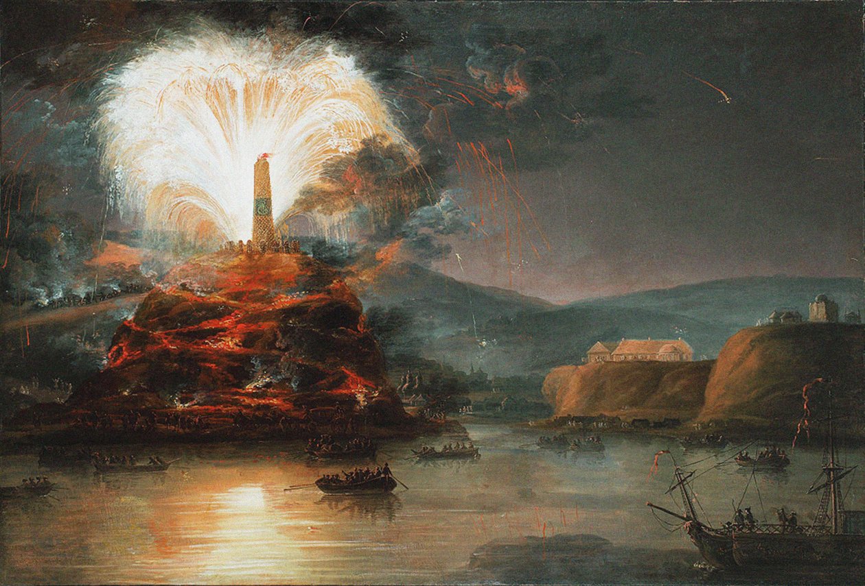 Ohňostroj v Kaniow na počest Kateřiny II v roce 1787, 1787 od Jan Bogumil Plersch