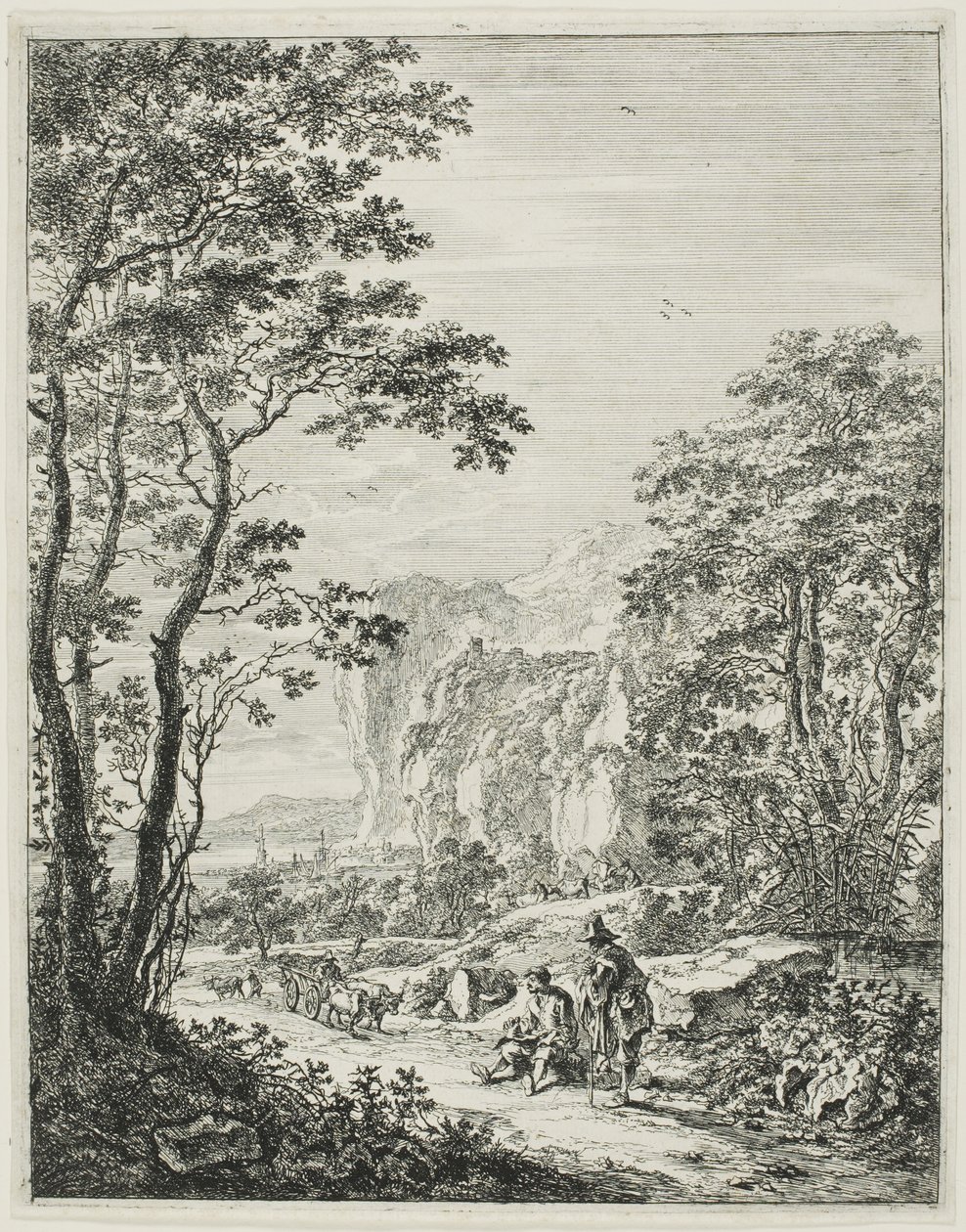 Ox-Cart, od vzpřímené italské krajiny od Jan Both
