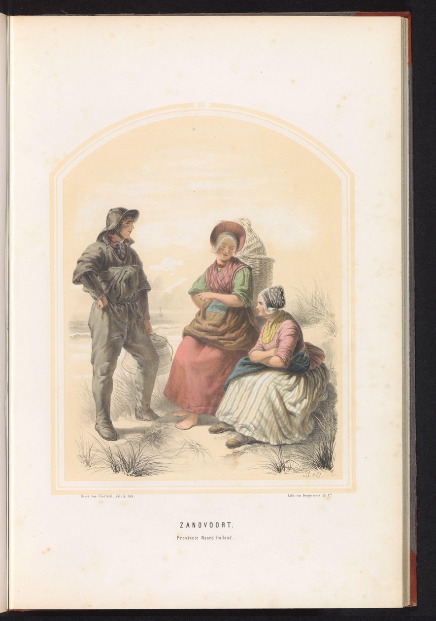 Tradiční kostým Zandvoortu v Severním Holandsku, 1857 Zandvoort. Provincie Severní Holandsko / III (název na předmětu) od Jan Braet von Uberfeldt