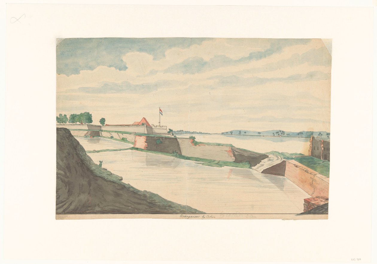Fort Kraganoor poblíž Cochin od Jan Brandes (signed by artist)