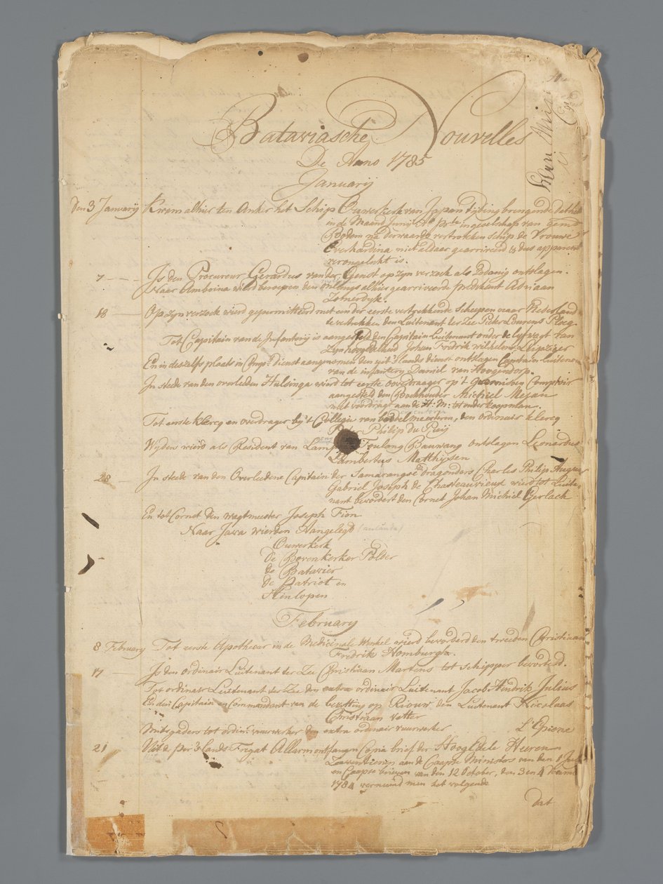 Bataviaasche news 1785 od Jan Brandes