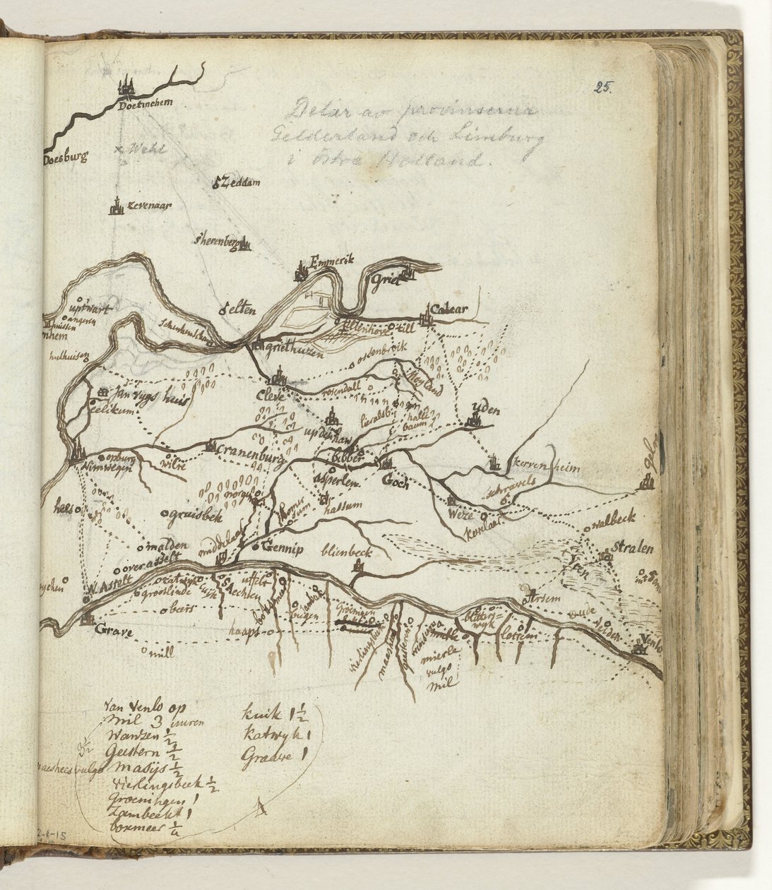 Mapa regionu mezi Doetinchem a Venlo od Jan Brandes