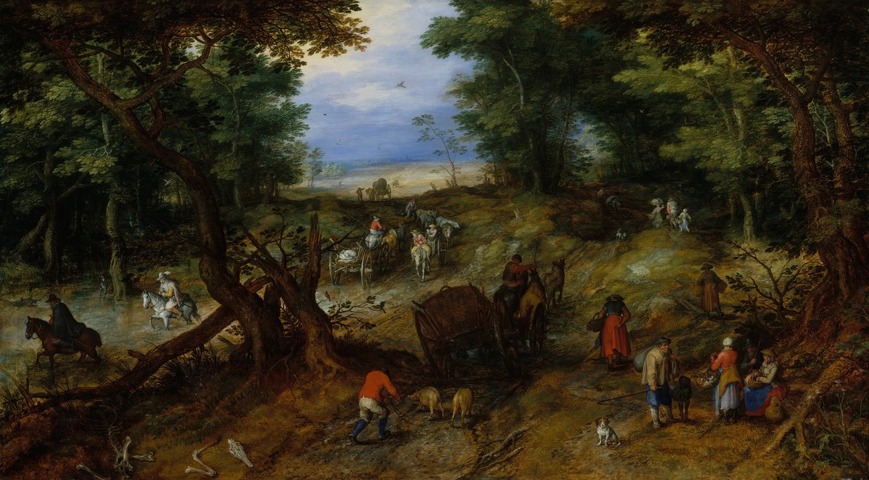 Lesní cesta s cestovateli, 1607. od Jan Brueghel the Elder