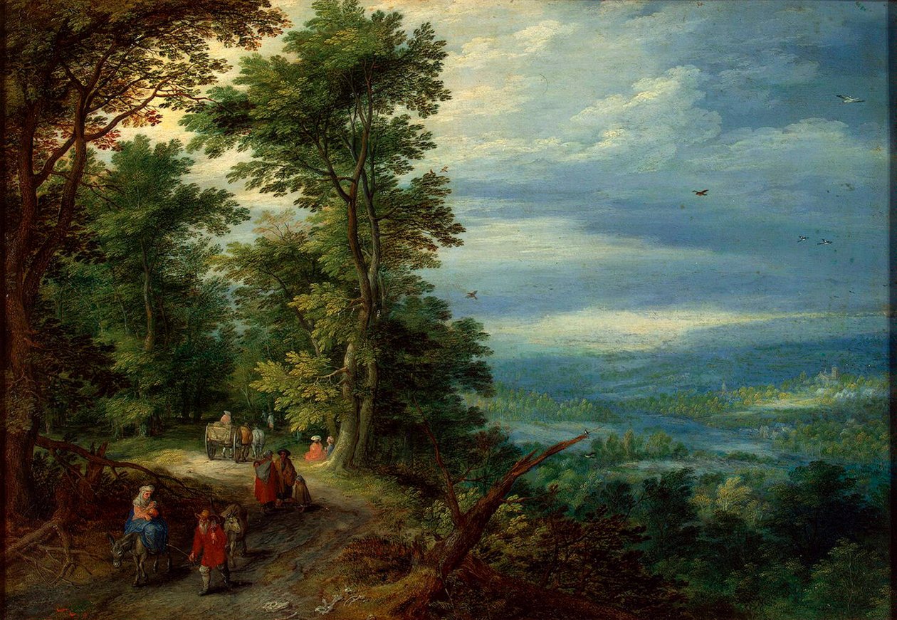Okraj lesa Útěk do Egypta, 1610. od Jan Brueghel the Elder