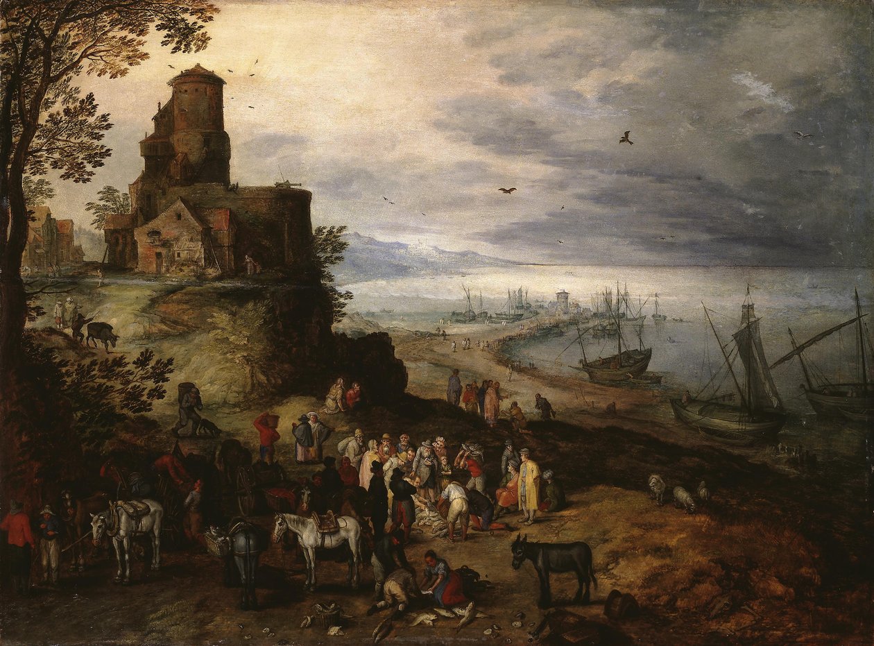 Rybí trh (Volání apoštolů Petra a Ondřeje) od Jan Brueghel the Elder