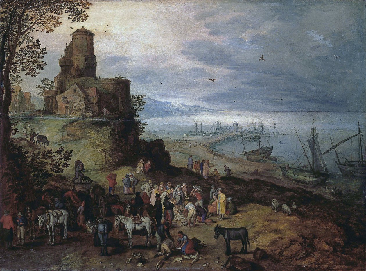 Rybí trh (Volání apoštolů Petra a Ondřeje) od Jan Brueghel the Elder