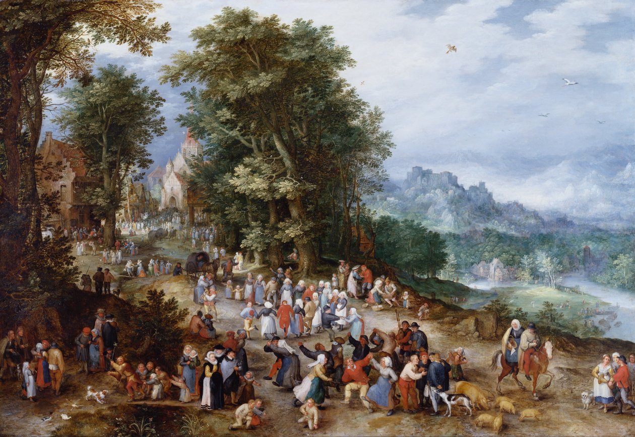 Vlámský veletrh od Jan Brueghel the Elder