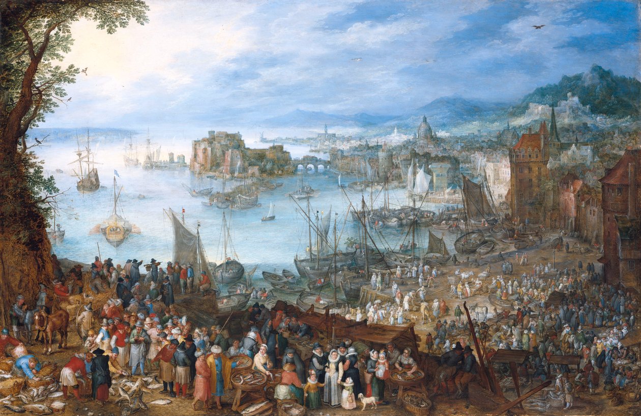 Velký rybí trh od Jan Brueghel the Elder