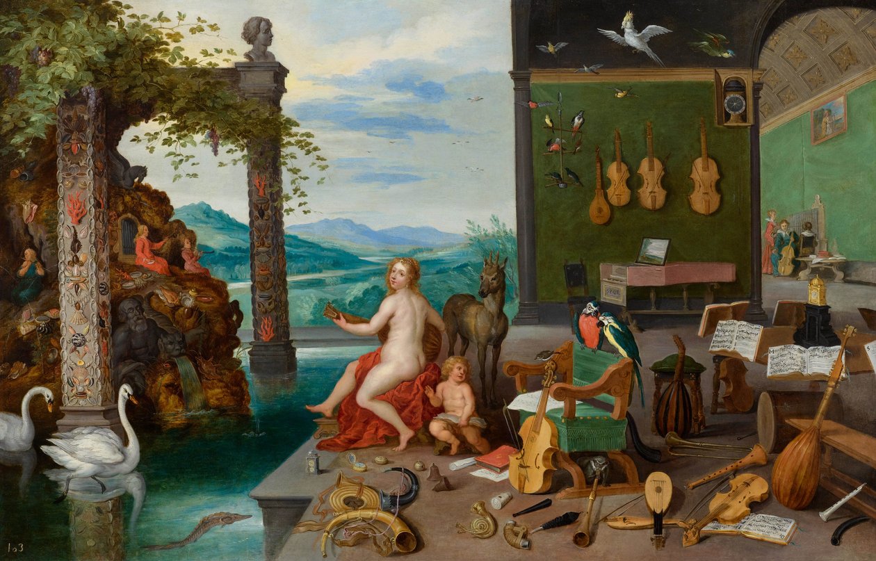 Alegorie slyšení od Jan Brueghel the Younger