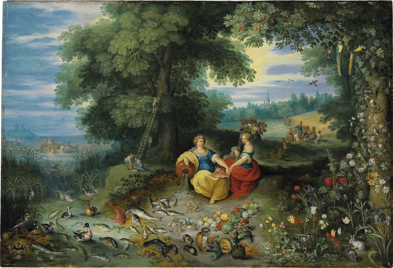 Alegorie vody a země od Jan Brueghel the Younger
