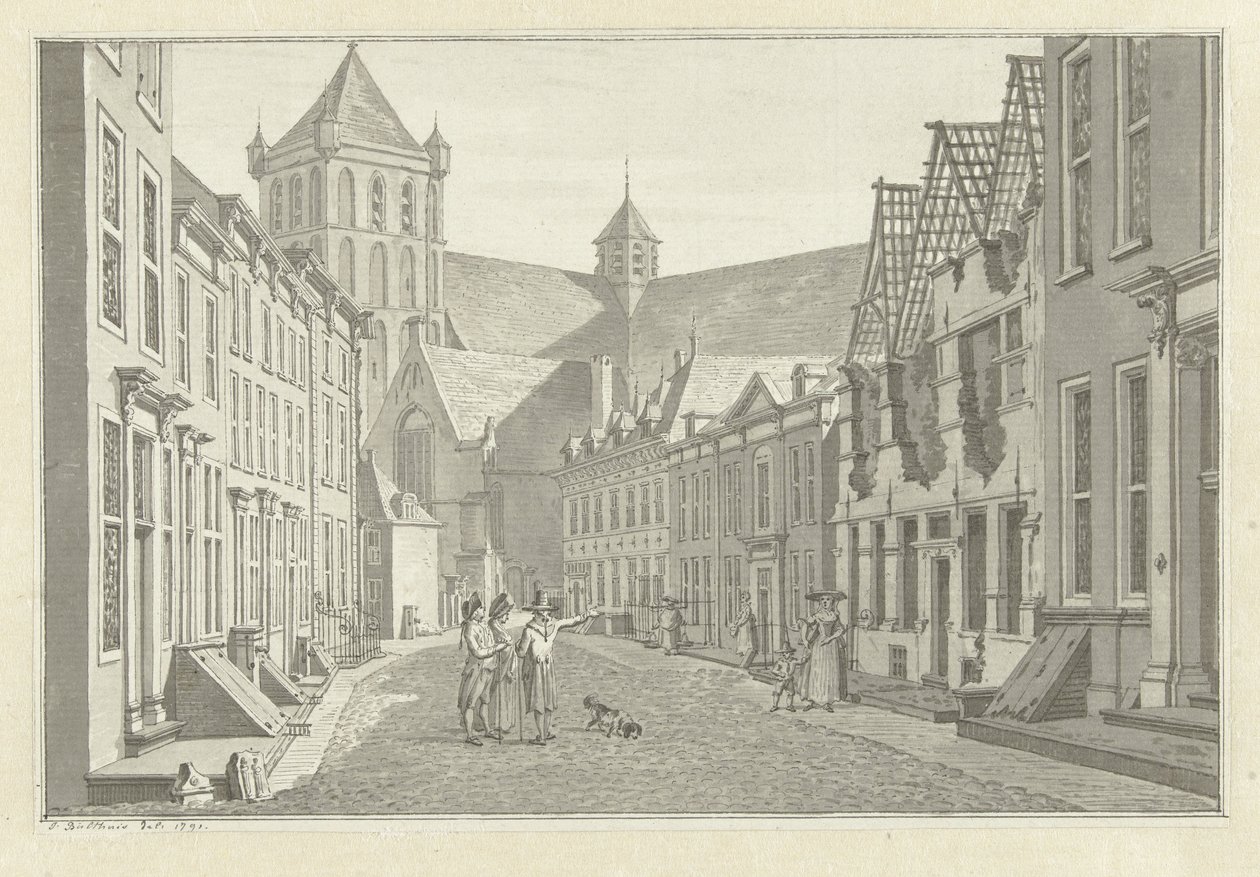 Zřícenina domu Lucase van Stevenincka v Middelburgu, 1787 od Jan Bulthuis (signed by artist)