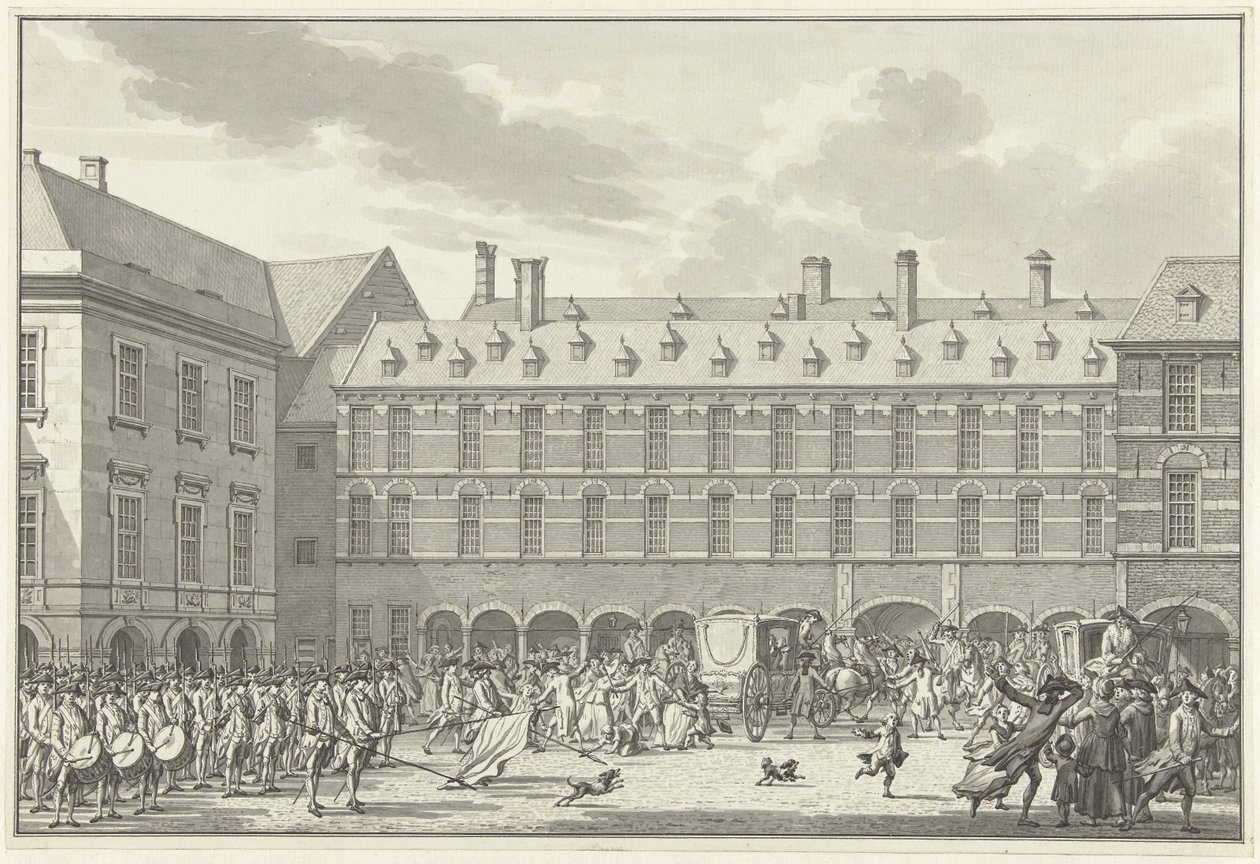 Poruchy během jízdy poslanců Dordrechtu přes Stadhouderspoort na Binnenhof, 1786 od Jan Bulthuis