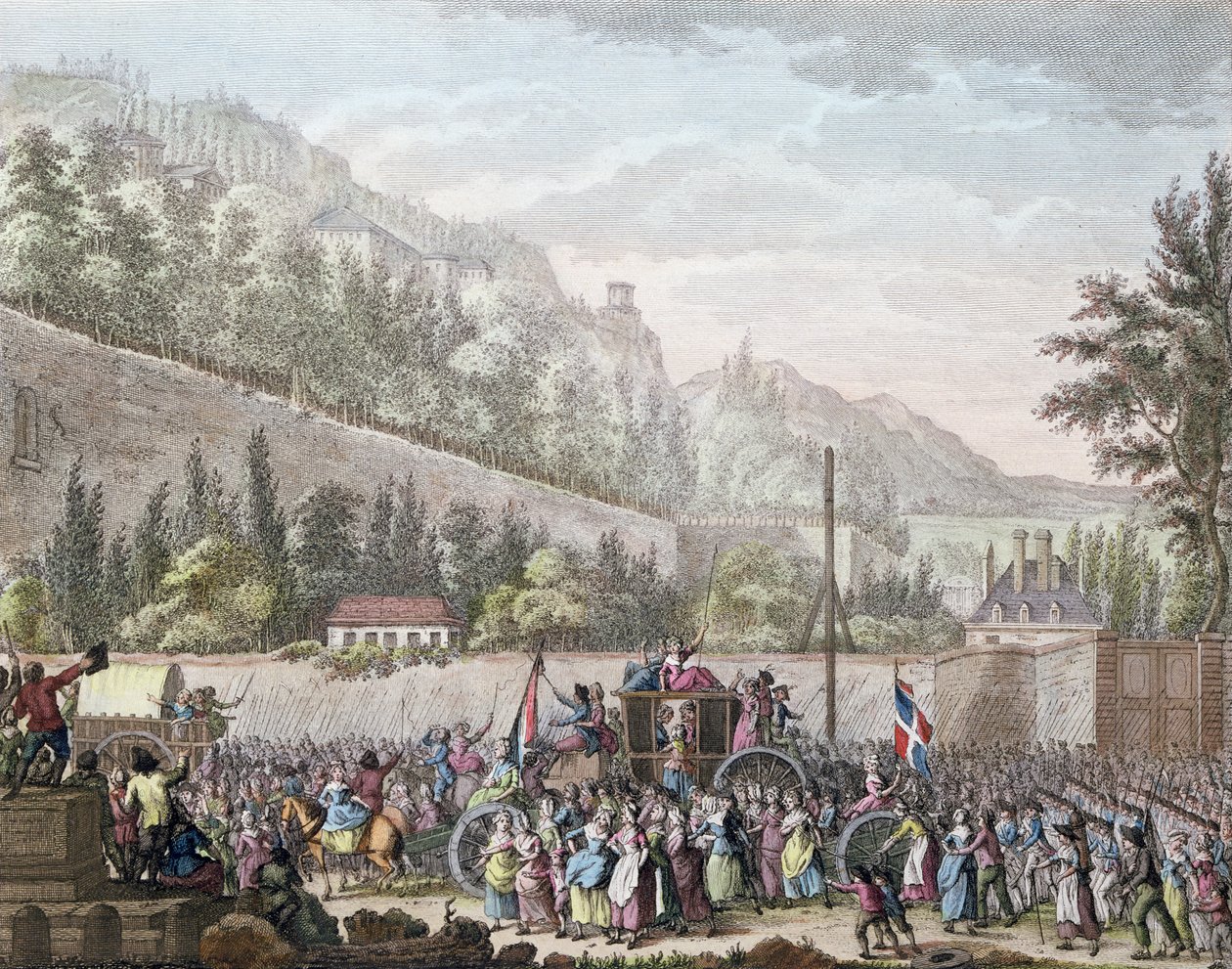 Ženy z Les Halles v Auteuil při převozu francouzské královské rodiny do Paříže z Versailles dne 6. října 1789, 1796 od Jan Bulthuis