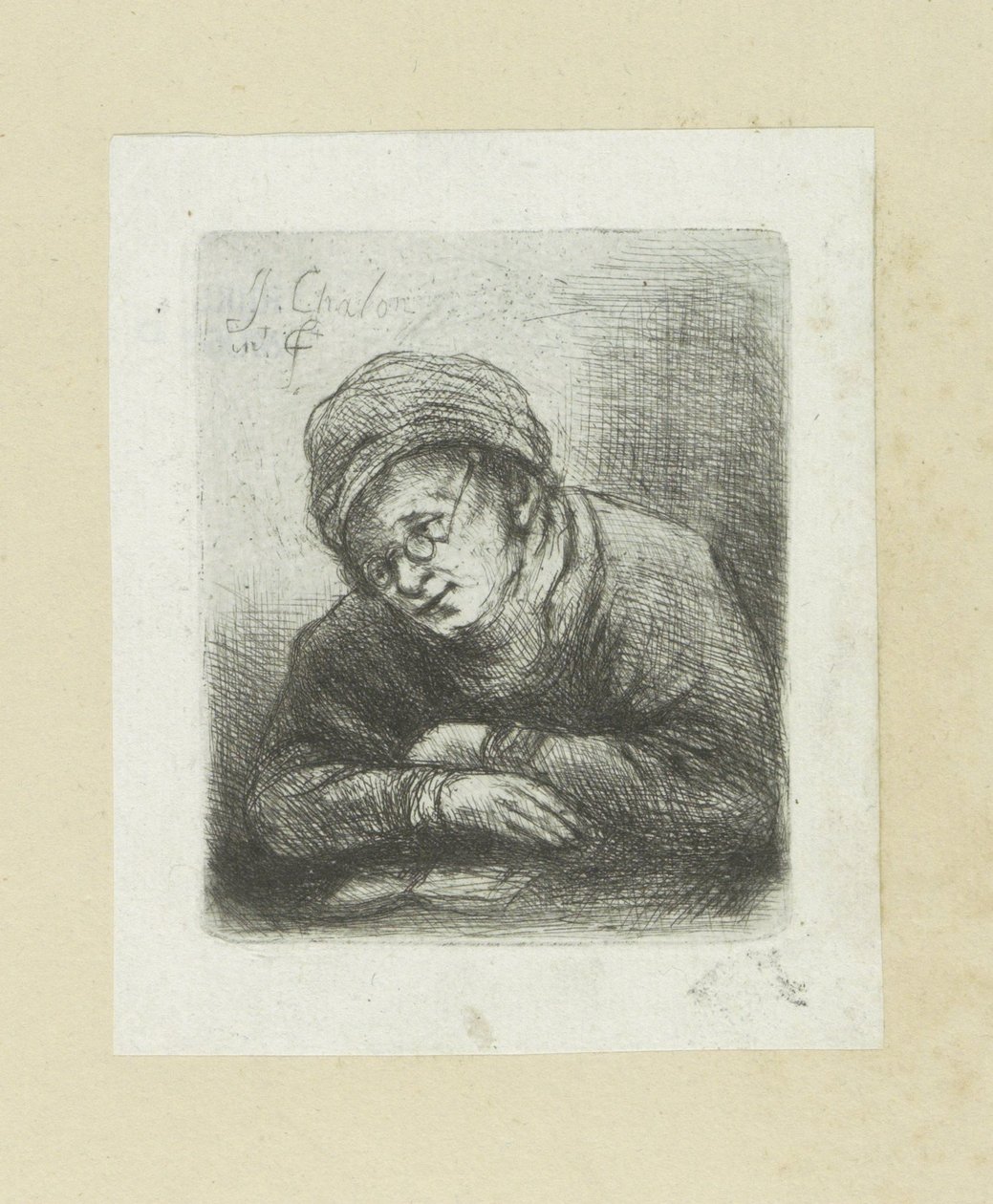 Lezende muž září The Compleat Work of Etchings od Johna Chalona / Oeuvre Complette des Eaux Fortes par Jean Chalon (název série) od Jan Chalon