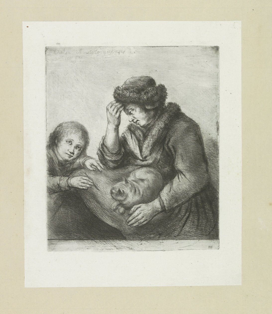 Moeder promění druh v kat The Compleat Work of Etchings od Johna Chalona / Oeuvre Complette des Eaux Fortes par Jean Chalon (název série) od Jan Chalon