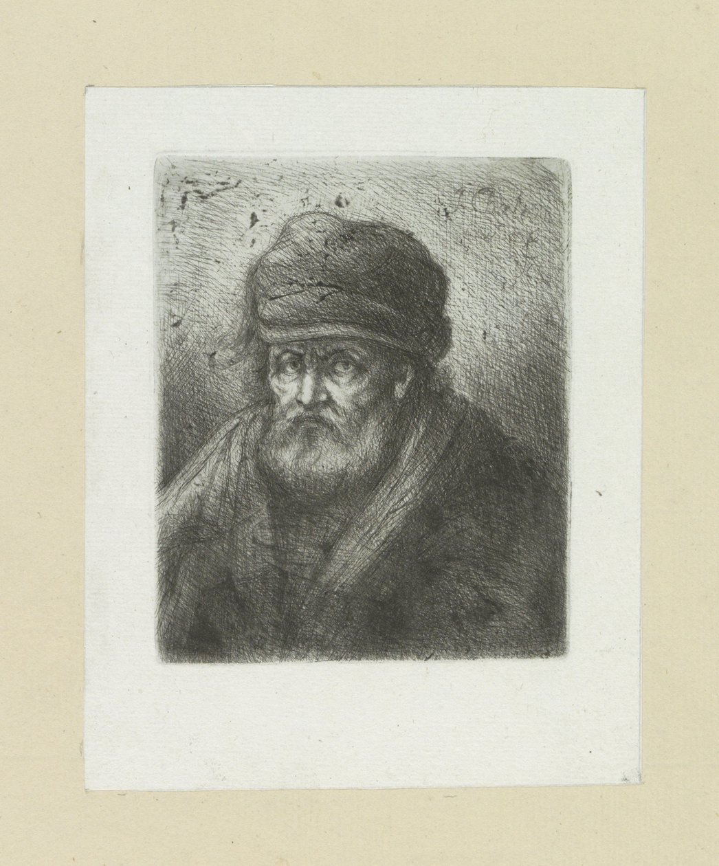Oude man dává Baarda do mutací The Compleat Work of Etchings od Johna Chalona / Oeuvre Complette des Eaux Fortes par Jean Chalon (název série) od Jan Chalon