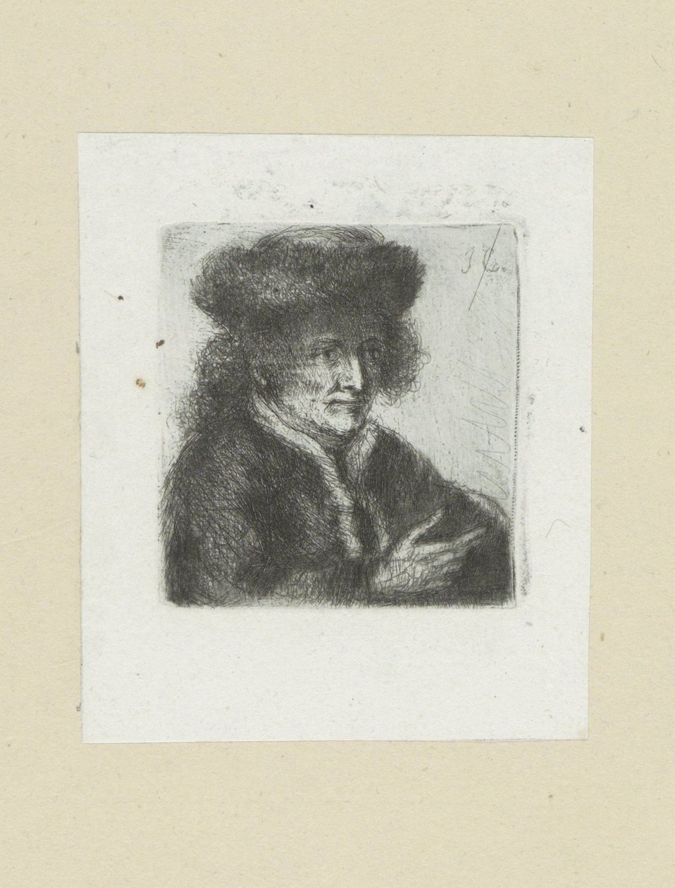 Volwassen muž klade bontmuty The Compleat Work of Etchings od Johna Chalona / Oeuvre Complette des Eaux Fortes par Jean Chalon (název série) od Jan Chalon
