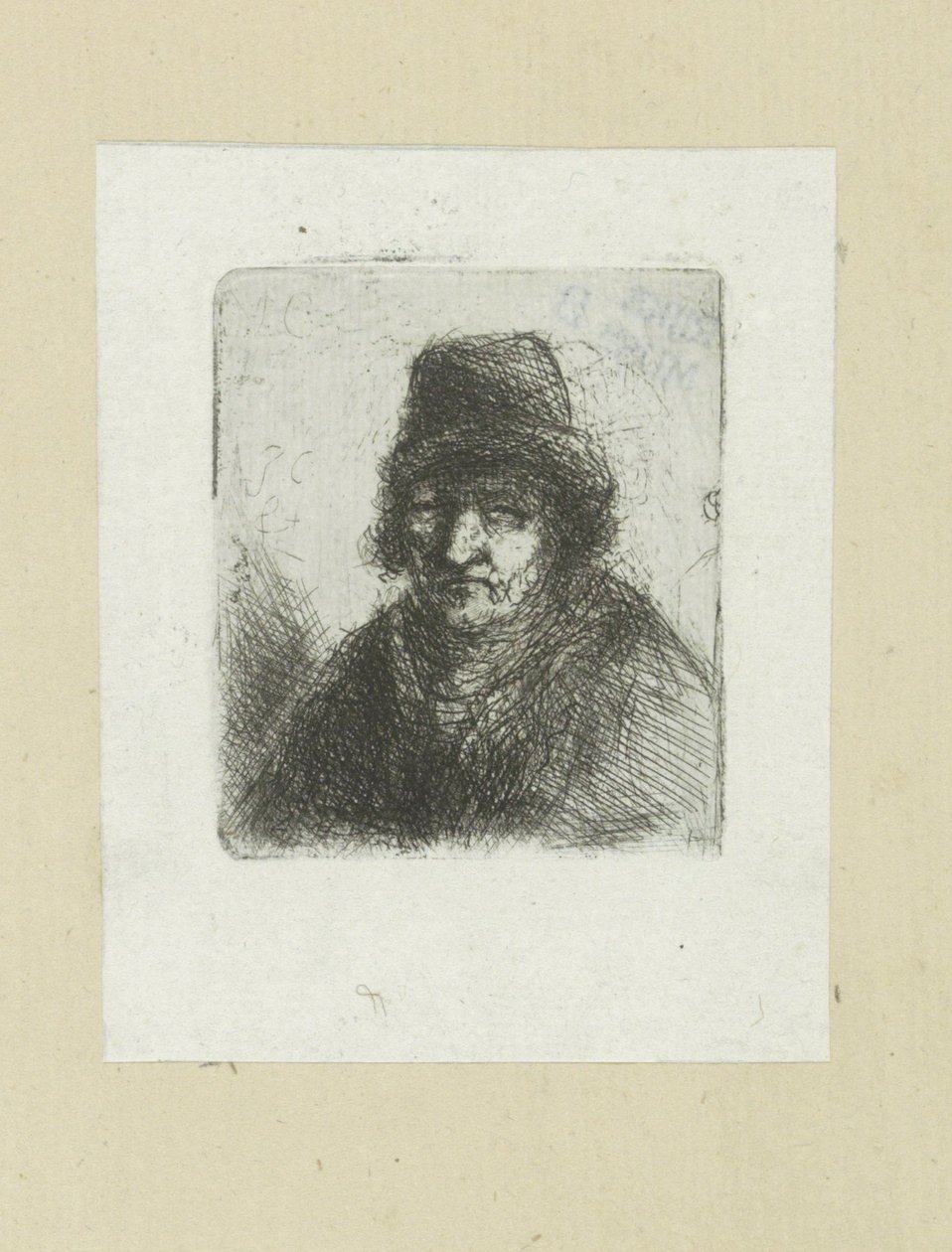 Volwassen muž klade motyku The Compleat Work of Etchings od Johna Chalona / Oeuvre Complette des Eaux Fortes par Jean Chalon (název série) od Jan Chalon