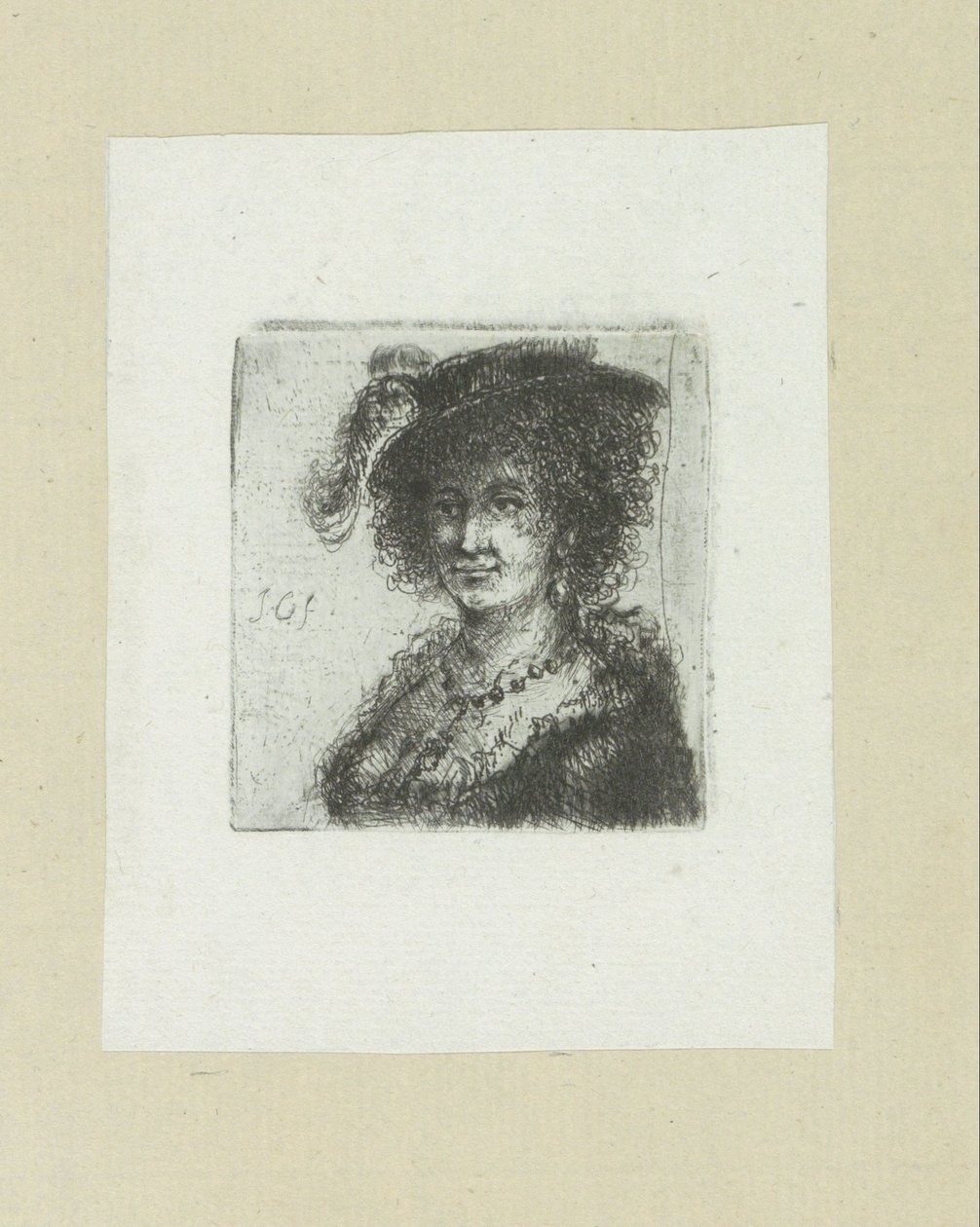 Vrouw se setkal s motykou a veerem The Compleat Work of Etchings od Johna Chalona / Oeuvre Complette des Eaux Fortes par Jean Chalon (název série) od Jan Chalon